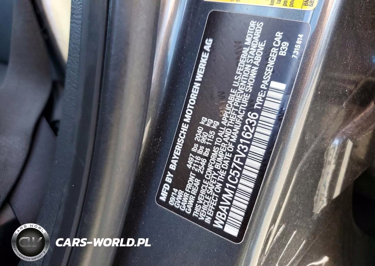 2015 BMW X1 Sdrive28I VIN:WBAVM1C57FV316236 - 13