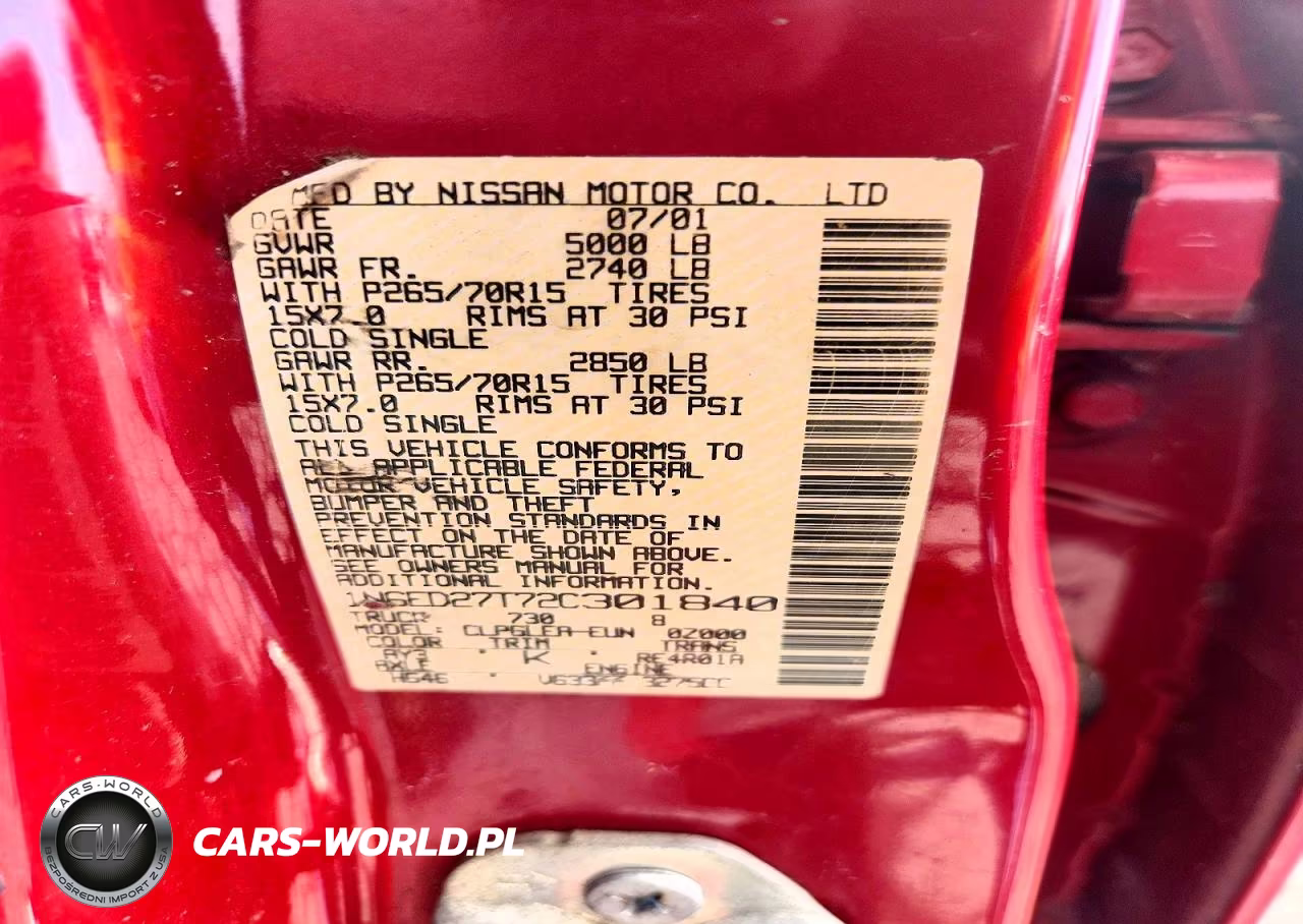 2002 Nissan Frontier Xe-V6 VIN:1N6ED27T72C301840 - 12