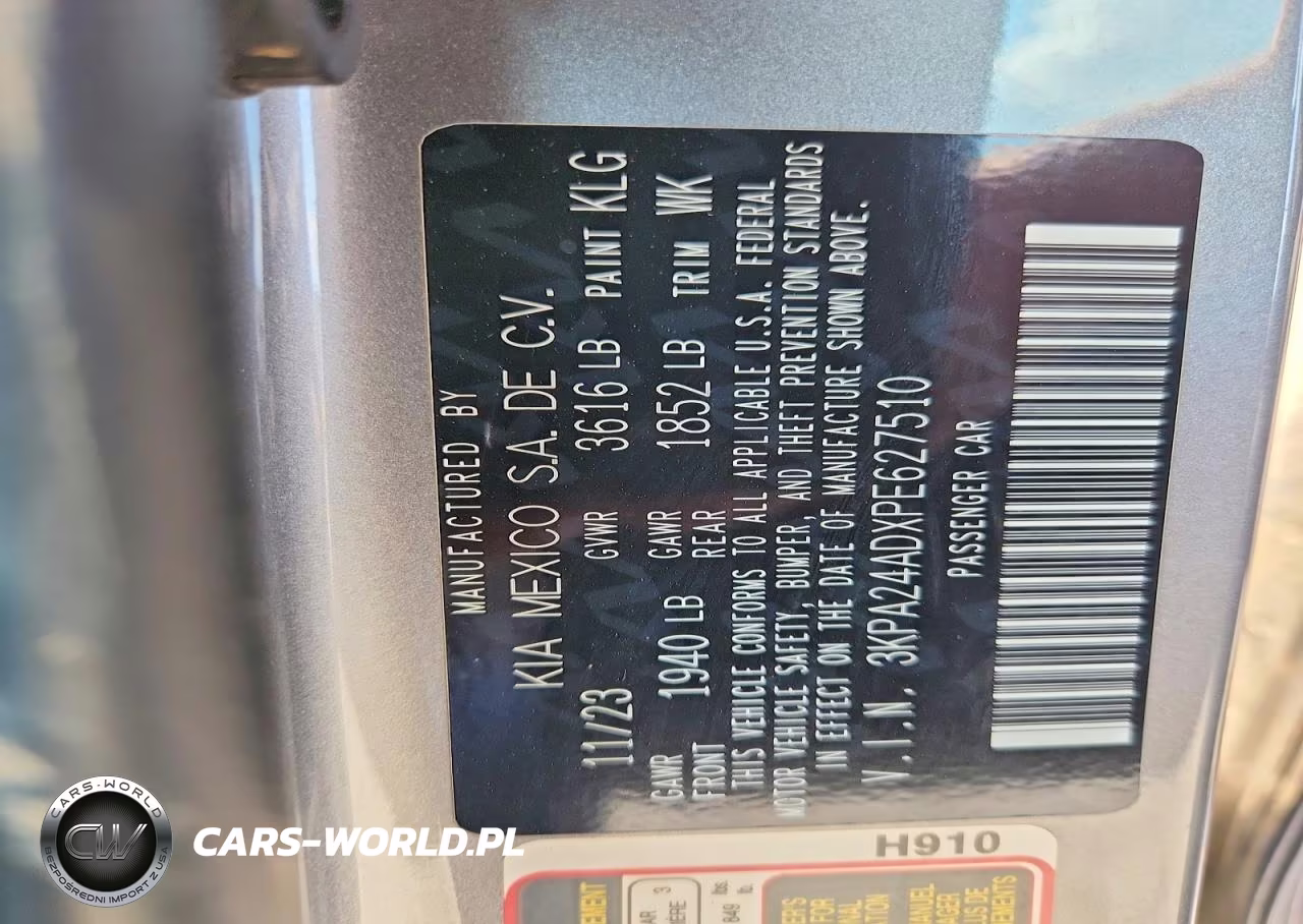 2023 Kia Rio S VIN:3KPA24ADXPE627510 - 12