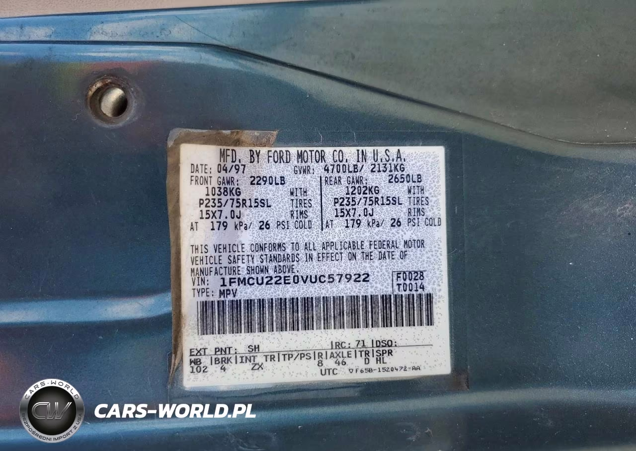 1997 Ford Explorer VIN:1FMCU22E0VUC57922 - 13