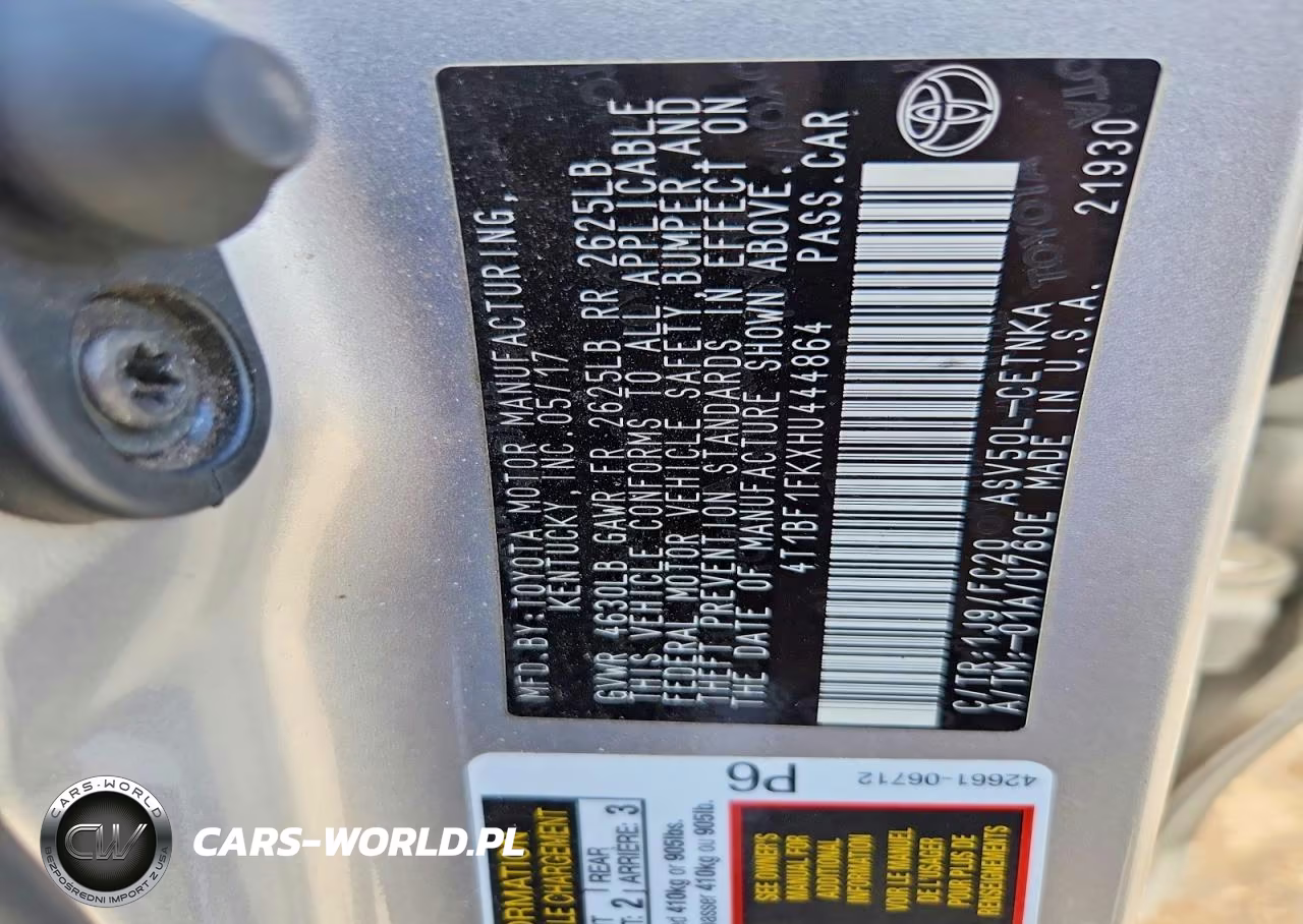 2017 Toyota Camry Le VIN:4T1BF1FKXHU444864 - 12