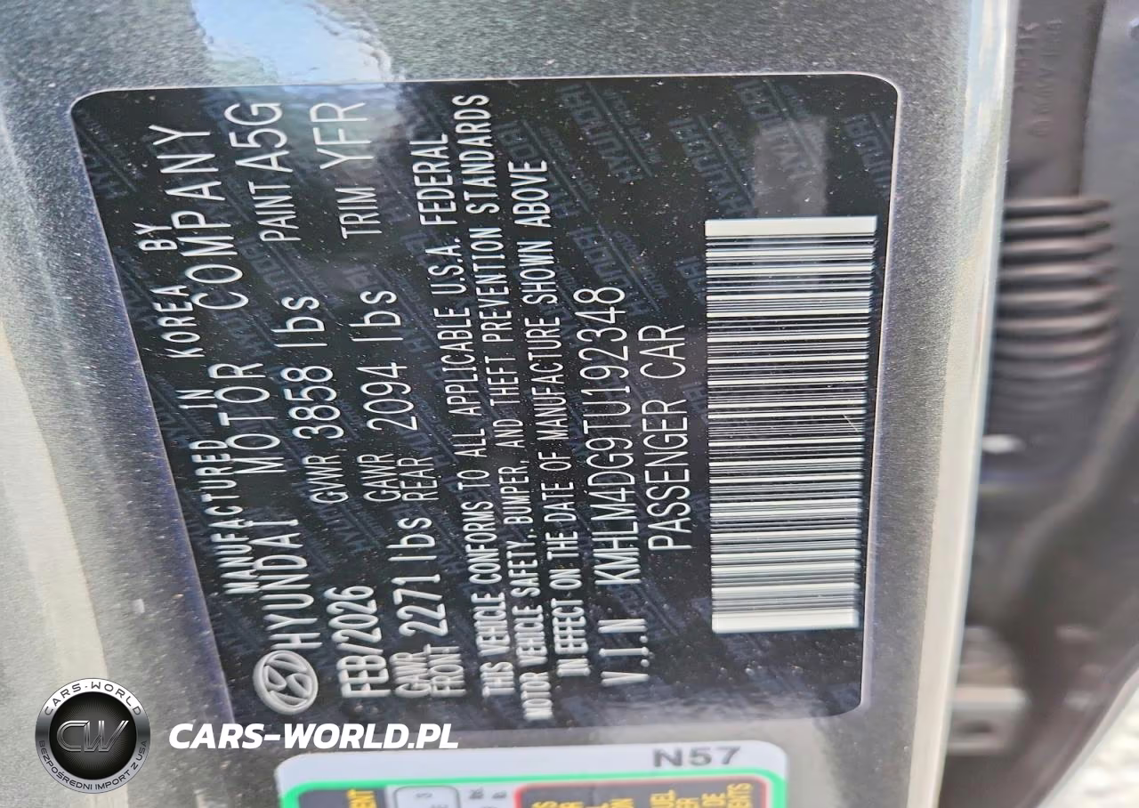2026 Hyundai Elantra Sel Sport VIN:KMHLM4DG9TU192348 - 12