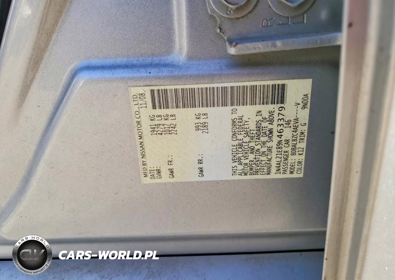 2009 Nissan Altima 2.5 VIN:1N4AL21E89N463379 - 12