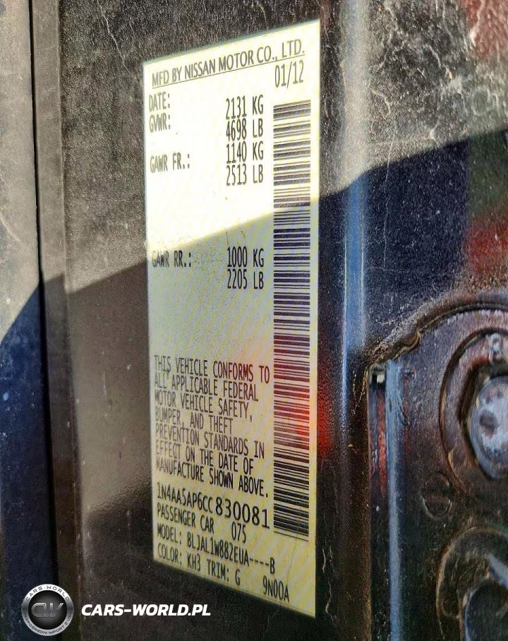 2012 Nissan Maxima 3.5 S VIN:1N4AA5AP6CC830081 - 12