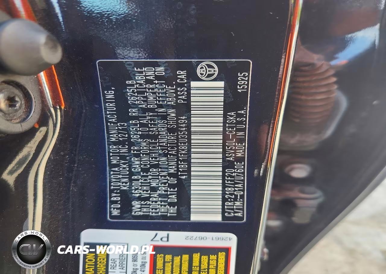 2014 Toyota Camry Se VIN:4T1BF1FK8EU354494 - 12