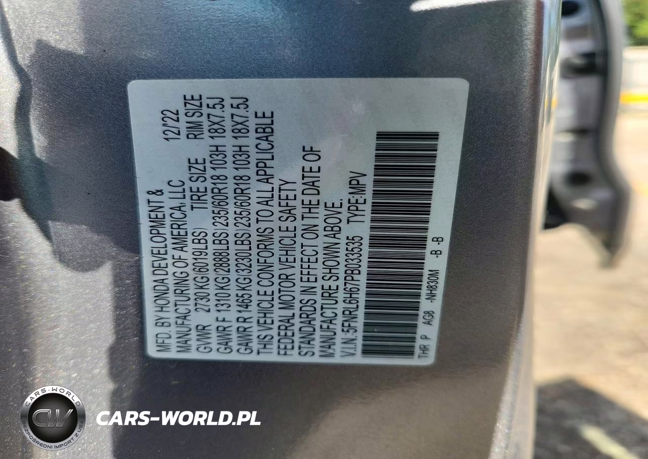 2023 Honda Odyssey Exl VIN:5FNRL6H67PB033535 - 13