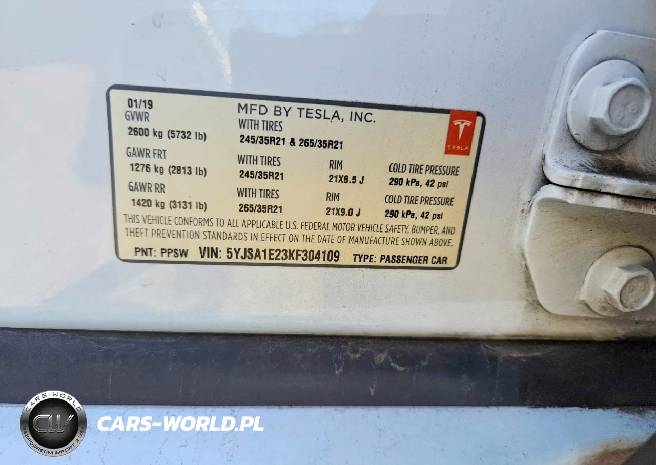 2019 Tesla Model S VIN:5YJSA1E23KF304109 - 13
