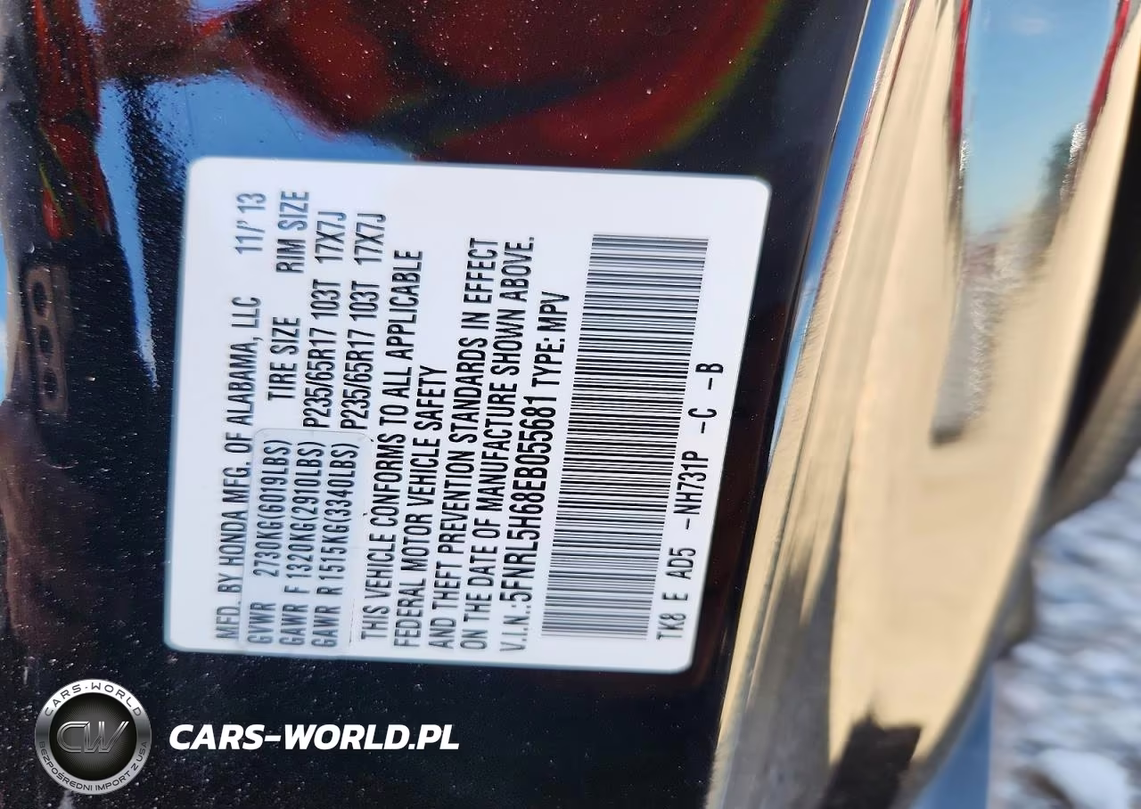 2014 Honda Odyssey Exl VIN:5FNRL5H68EB055681 - 13