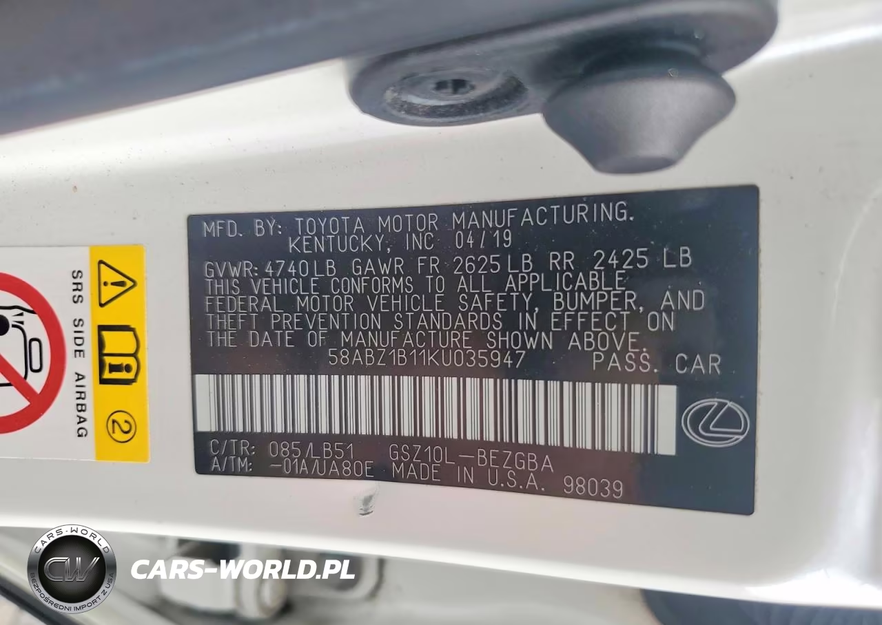 2019 Lexus Es 350 VIN:58ABZ1B11KU035947 - 12