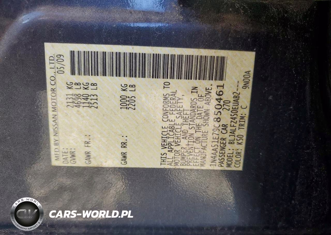 2009 Nissan Maxima 3.5 S VIN:1N4AA51E79C850461 - 13