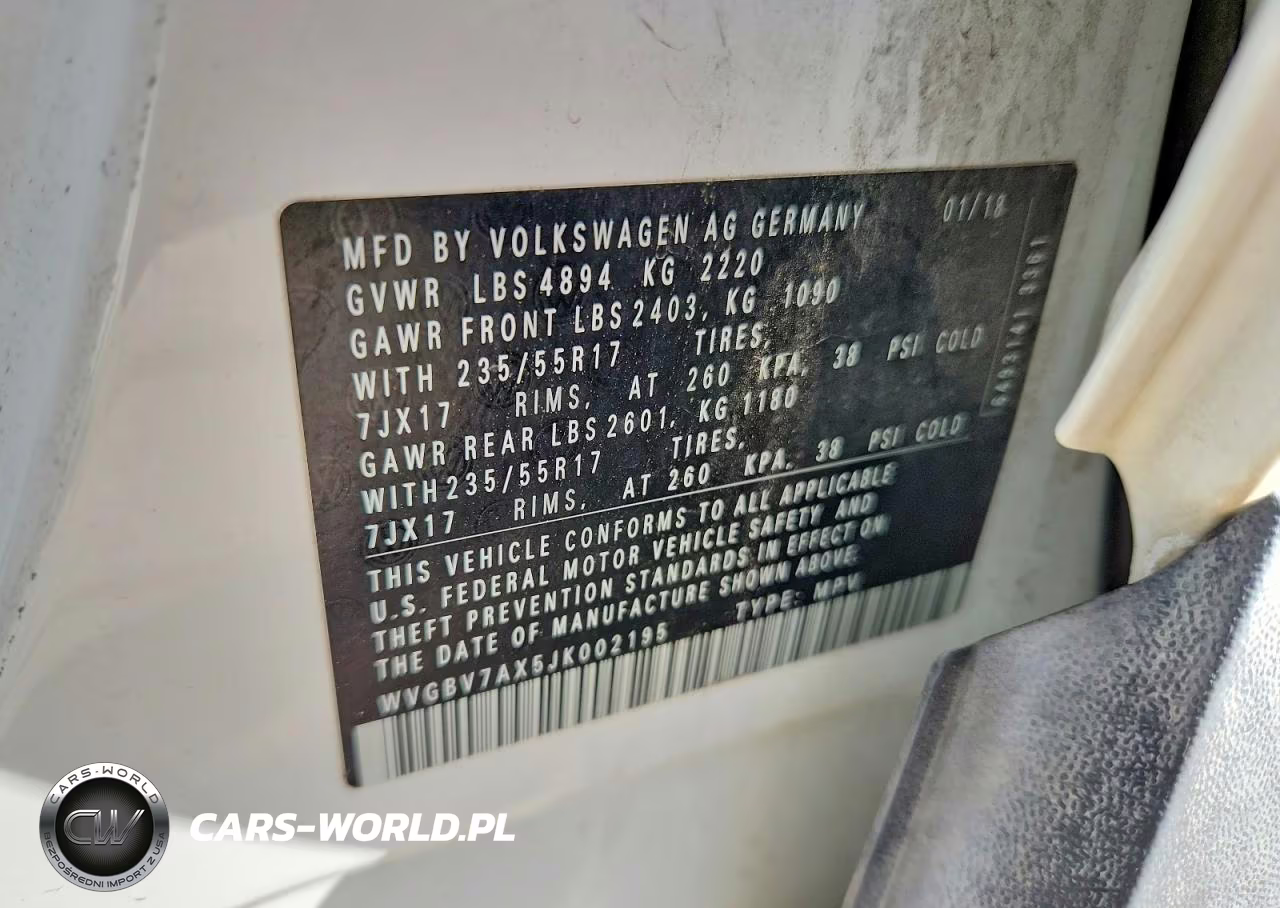 2018 Volkswagen Tiguan Limited VIN:WVGBV7AX5JK002195 - 13