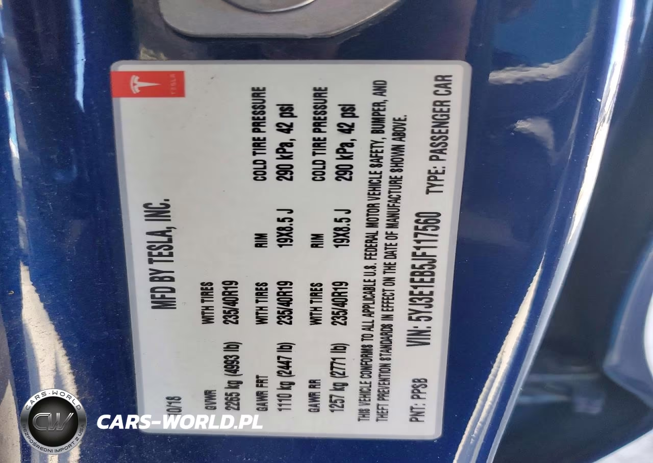 2018 Tesla Model 3 VIN:5YJ3E1EB5JF117560 - 12