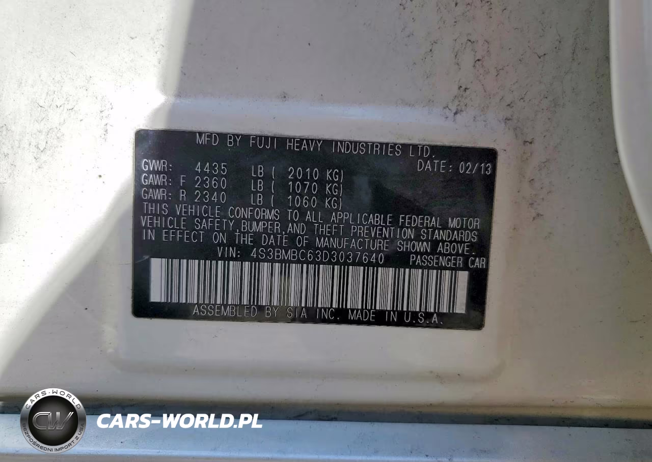 2013 Subaru Legacy 2.5I Premium VIN:4S3BMBC63D3037640 - 12