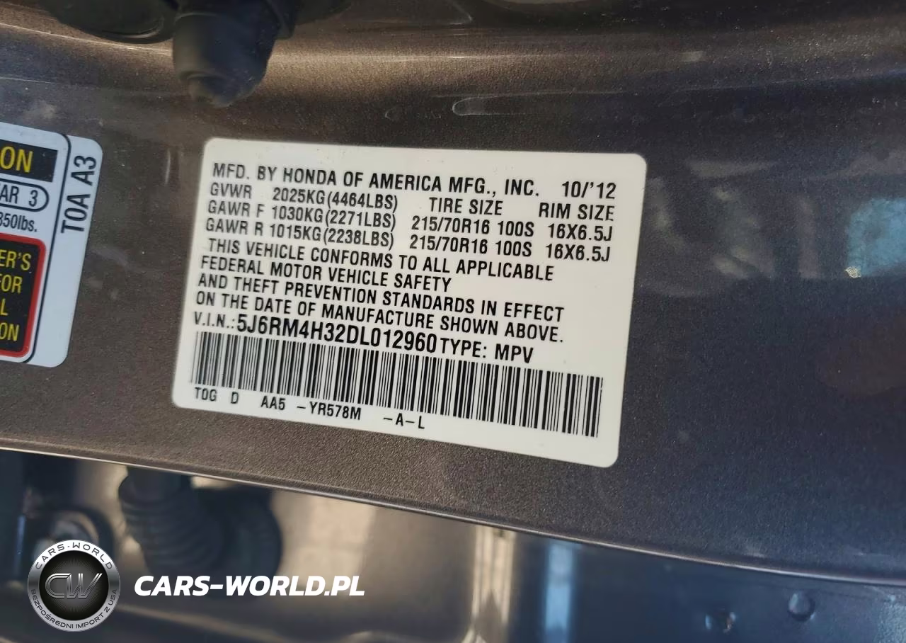 2013 Honda Cr-V Lx VIN:5J6RM4H32DL012960 - 13