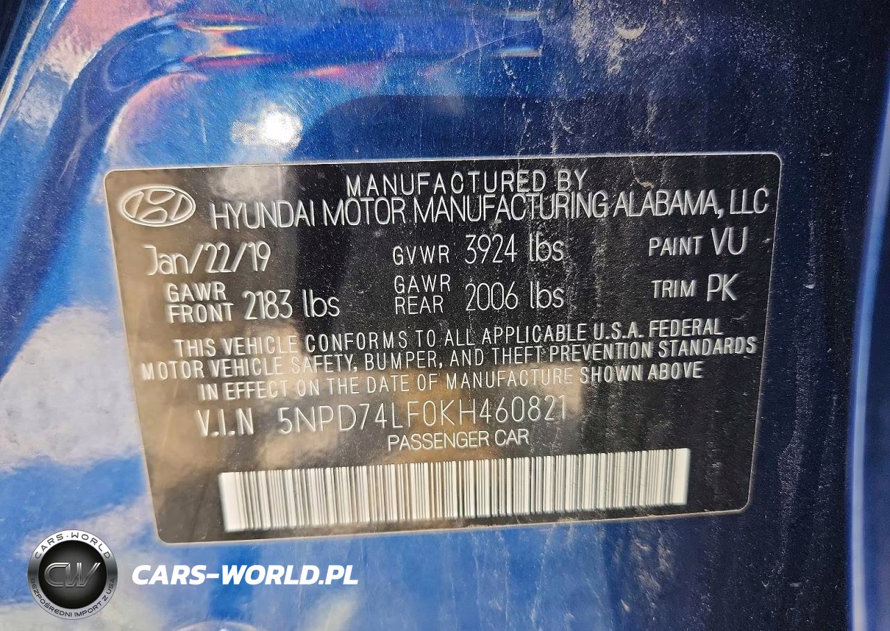 2019 Hyundai Elantra Se VIN:5NPD74LF0KH460821 - 12