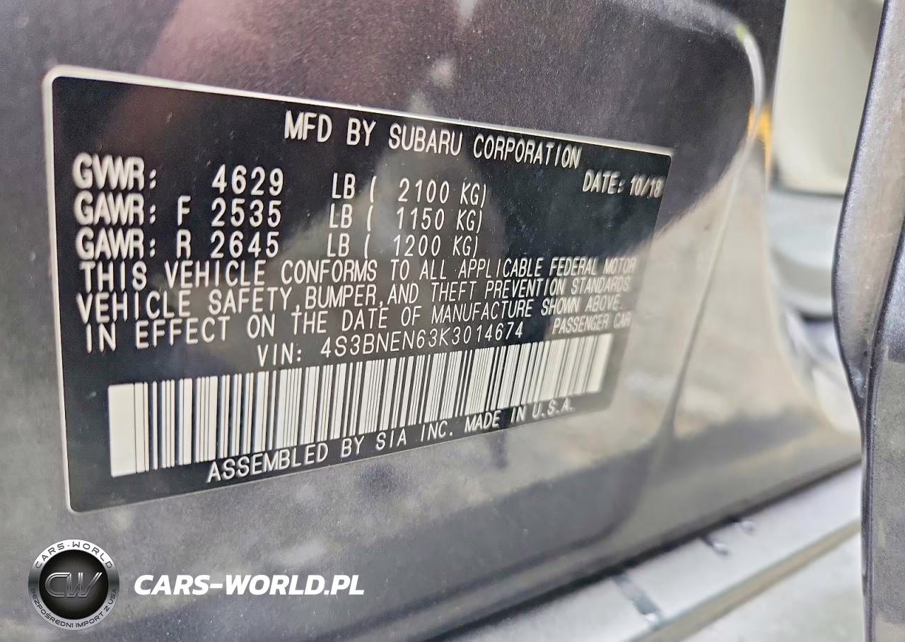 2019 Subaru Legacy 3.6R Limited VIN:4S3BNEN63K3014674 - 12