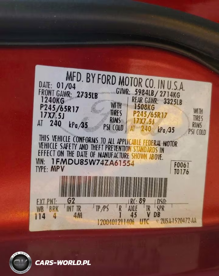 2004 Ford Explorer Limited VIN:1FMDU85W74ZA61554 - 13