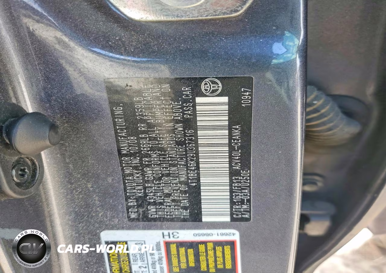 2009 Toyota Camry Le VIN:4T1BE46K29U367316 - 12