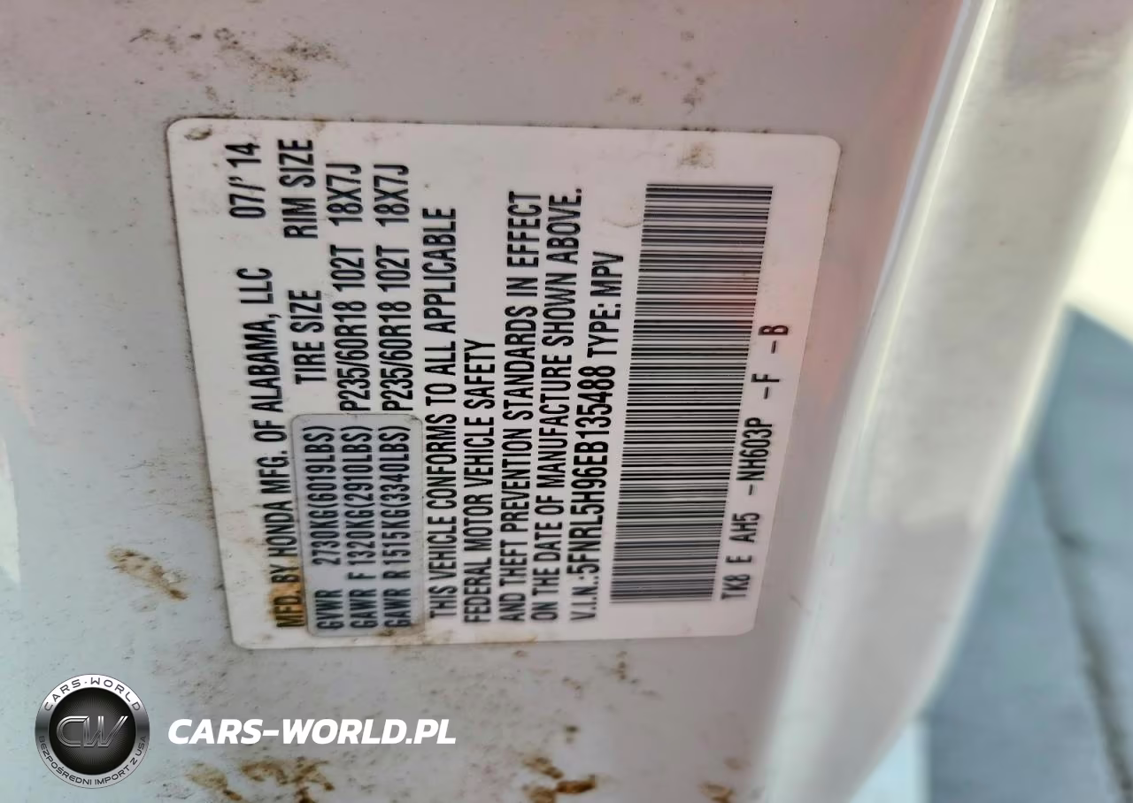 2014 Honda Odyssey Touring VIN:5FNRL5H96EB135488 - 14