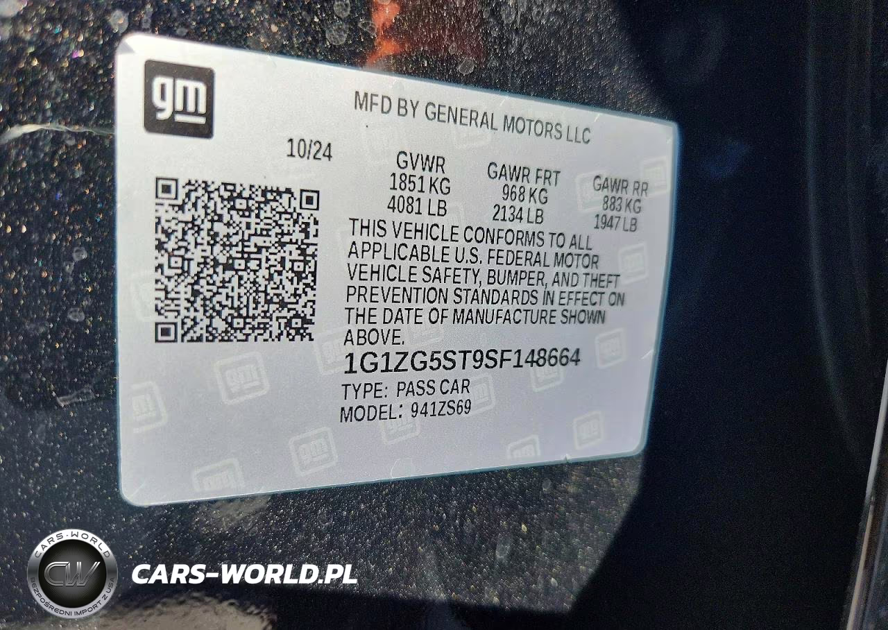 2025 Chevrolet Malibu Rs VIN:1G1ZG5ST9SF148664 - 12