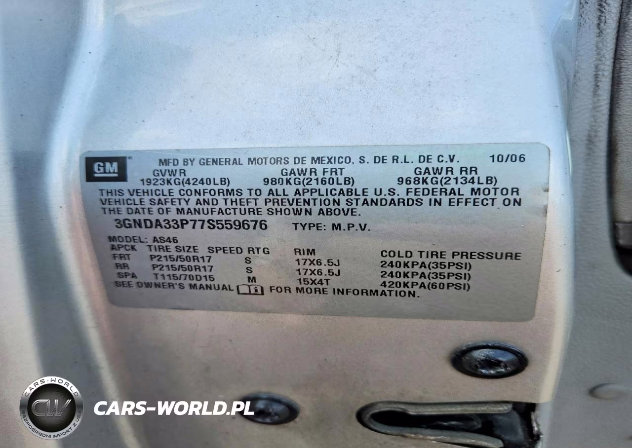 2007 Chevrolet Hhr Lt VIN:3GNDA33P77S559676 - 12