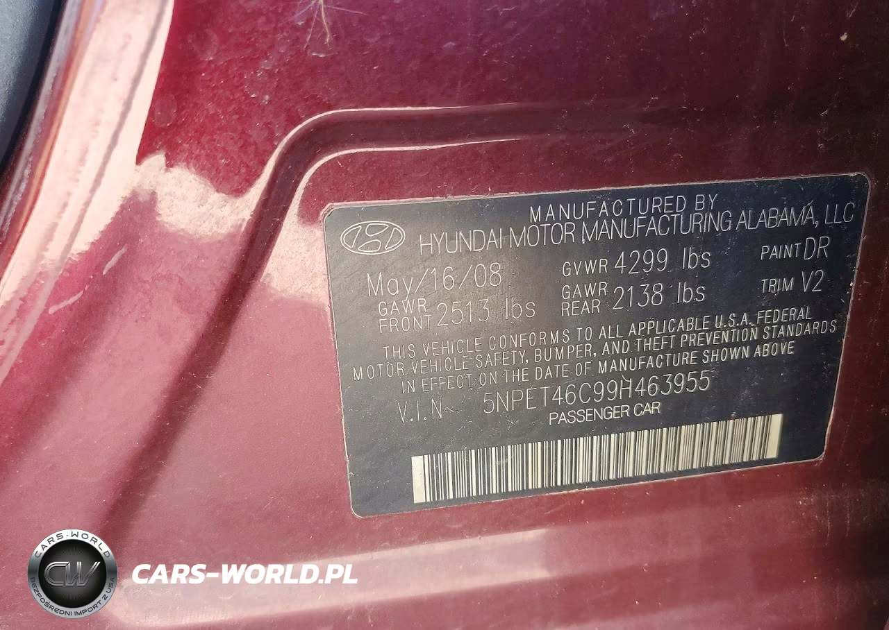 2009 Hyundai Sonata Gls VIN:5NPET46C99H463955 - 12