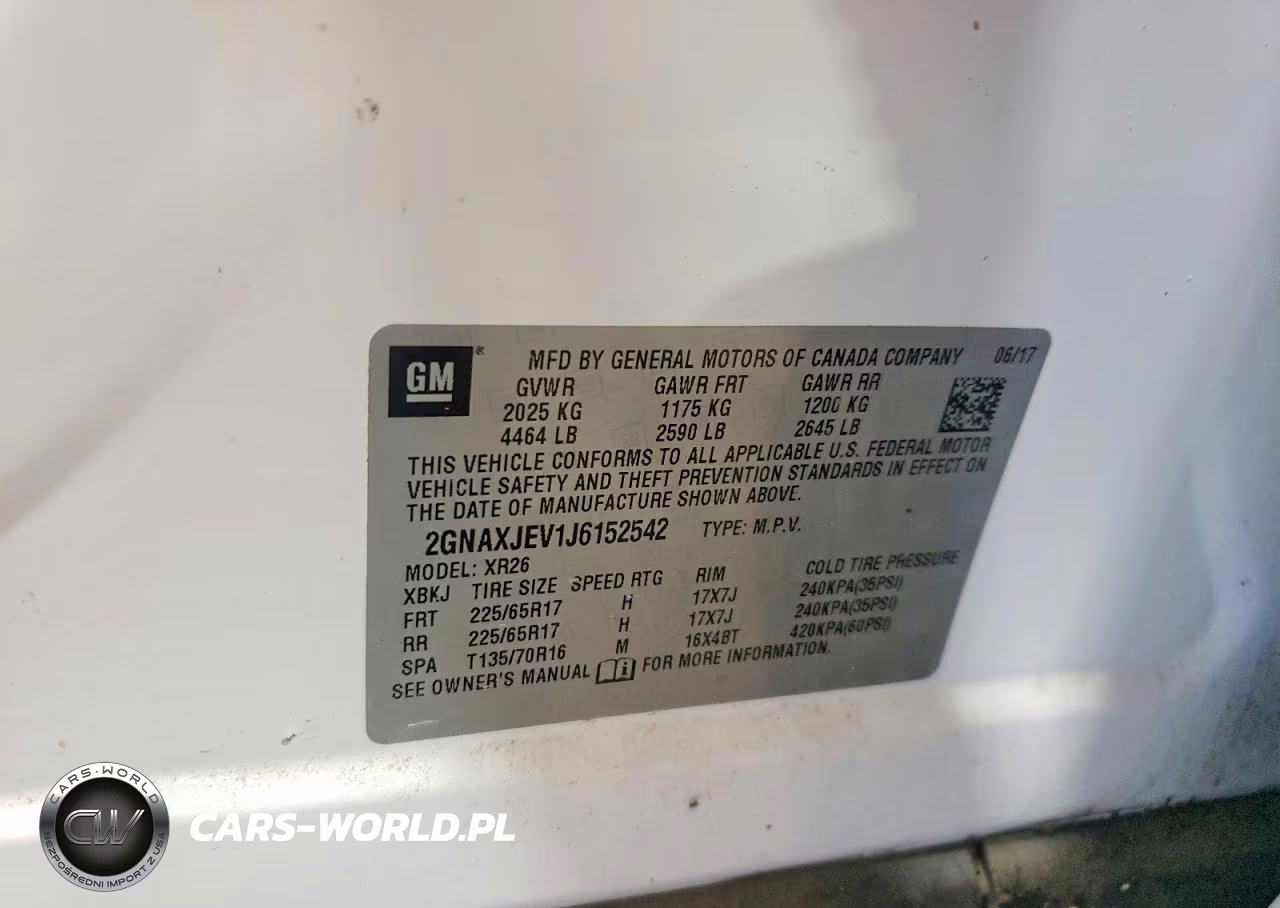 2018 Chevrolet Equinox Lt VIN:2GNAXJEV1J6152542 - 14