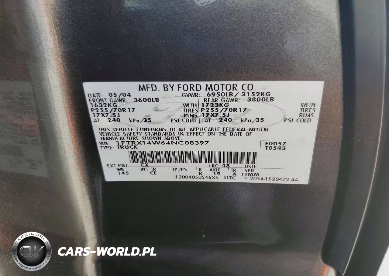 2004 Ford F150 VIN:1FTRX14W64NC08397 - 12
