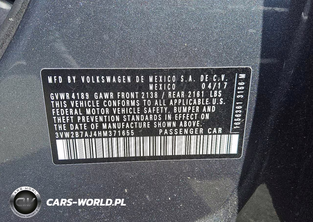 2017 Volkswagen Jetta S VIN:3VW2B7AJ4HM371655 - 12