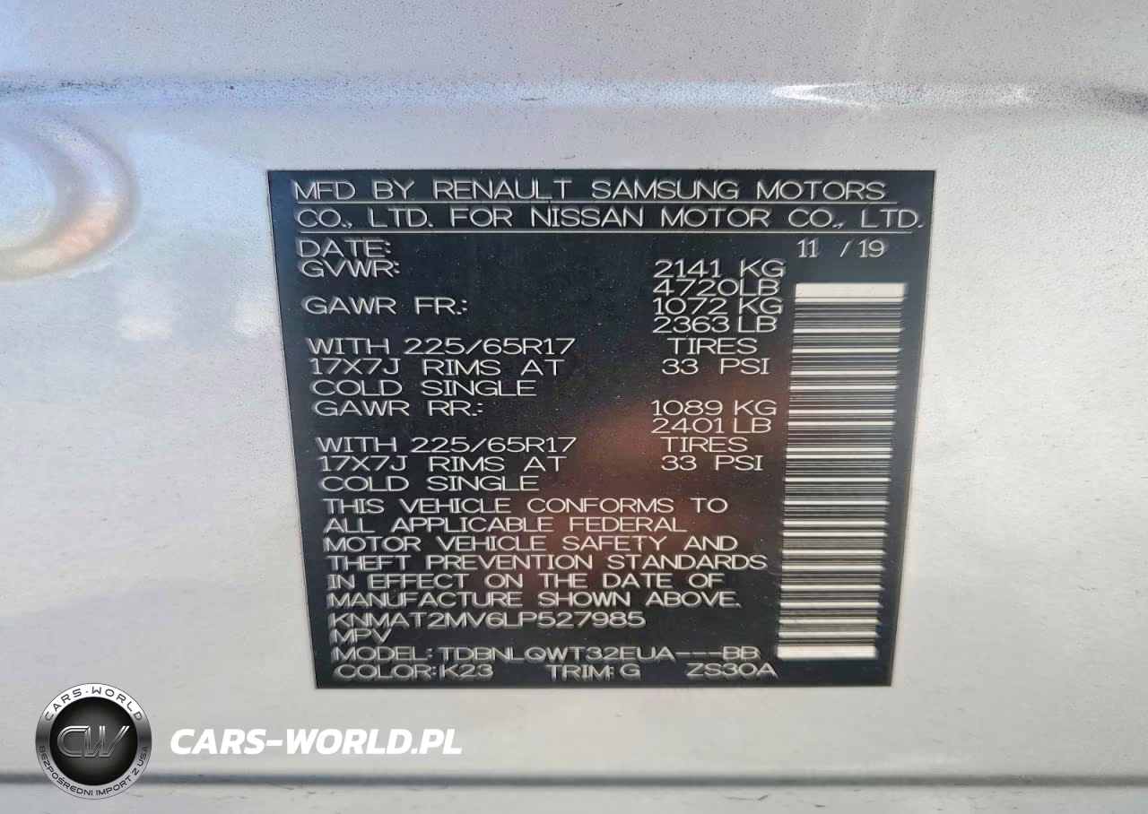 2020 Nissan Rogue Sv VIN:KNMAT2MV6LP527985 - 12