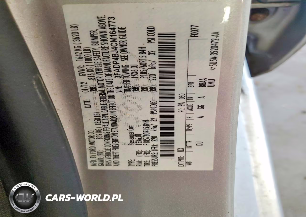 2012 Ford Fiesta Se VIN:3FADP4BJ4CM164773 - 12