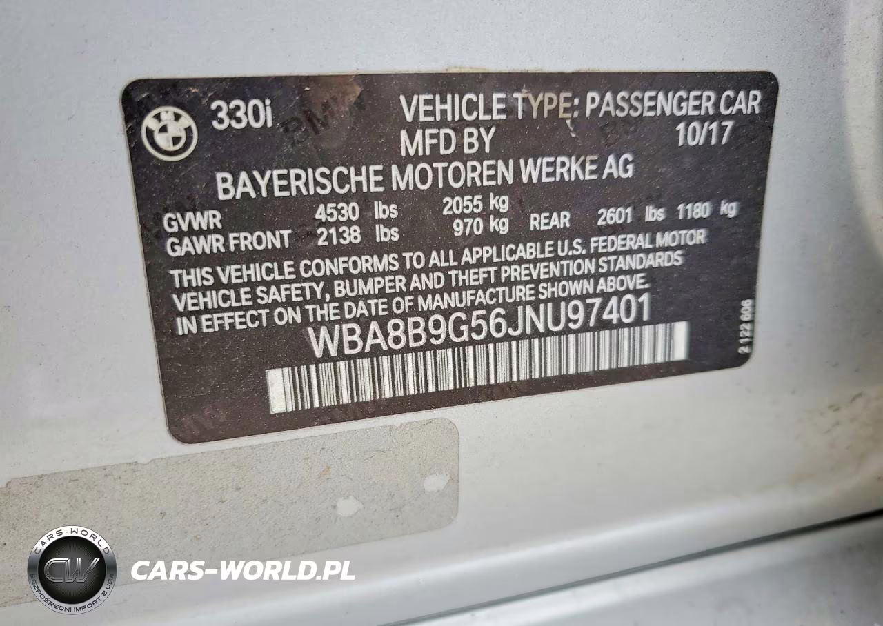 2018 BMW 330 VIN:WBA8B9G56JNU97401 - 12