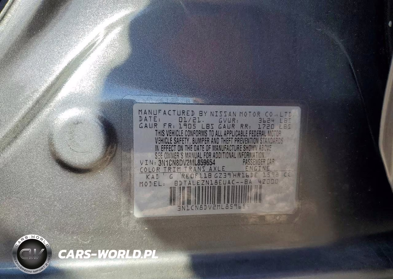 2021 Nissan Versa S VIN:3N1CN8DV2ML859654 - 13