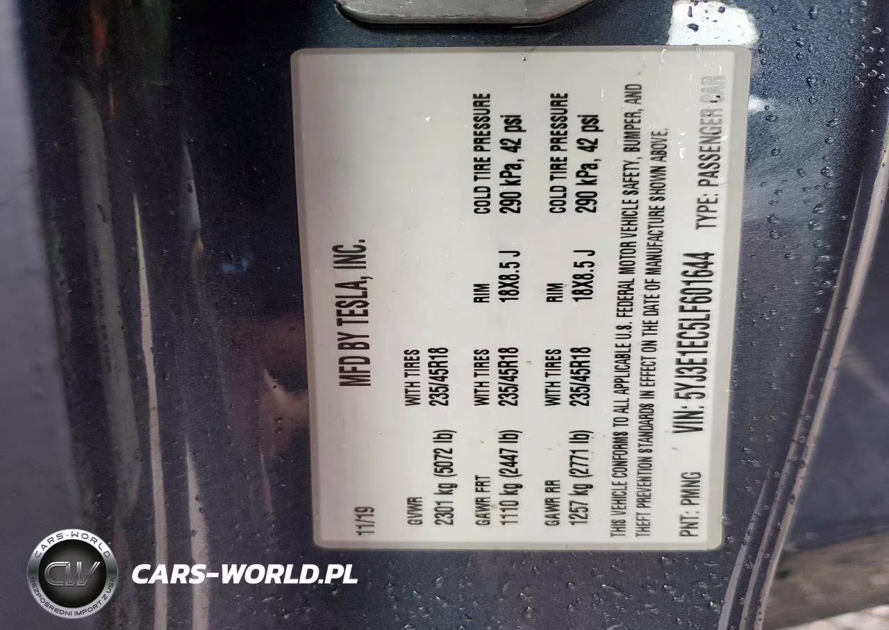 2020 Tesla Model 3 VIN:5YJ3E1EC5LF601644 - 12