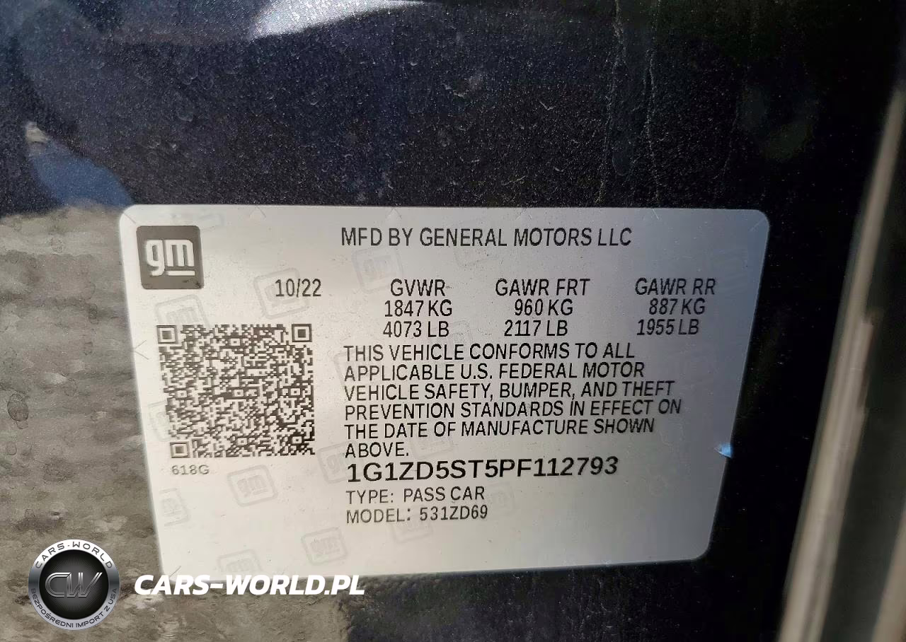 2023 Chevrolet Malibu Lt VIN:1G1ZD5ST5PF112793 - 12