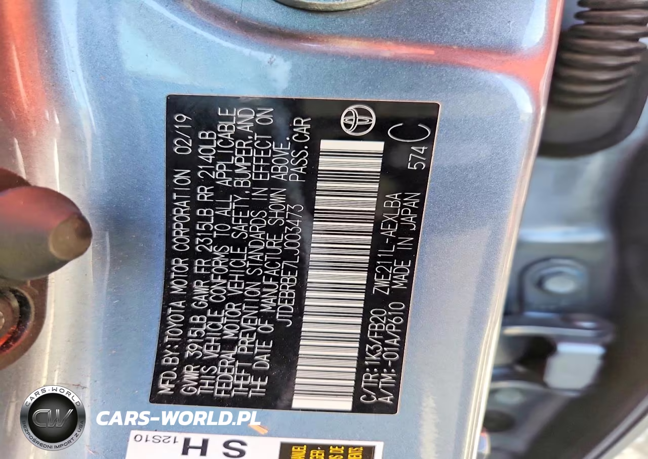 2020 Toyota Corolla Le VIN:JTDEBRBE7LJ003473 - 12
