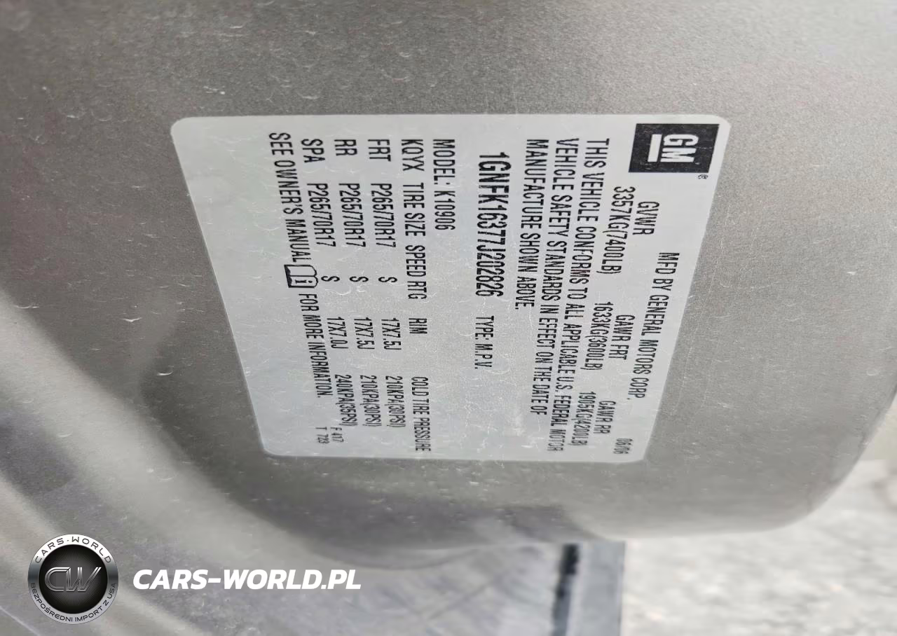 2007 Chevrolet Suburban K1500 VIN:1GNFK16377J202826 - 13