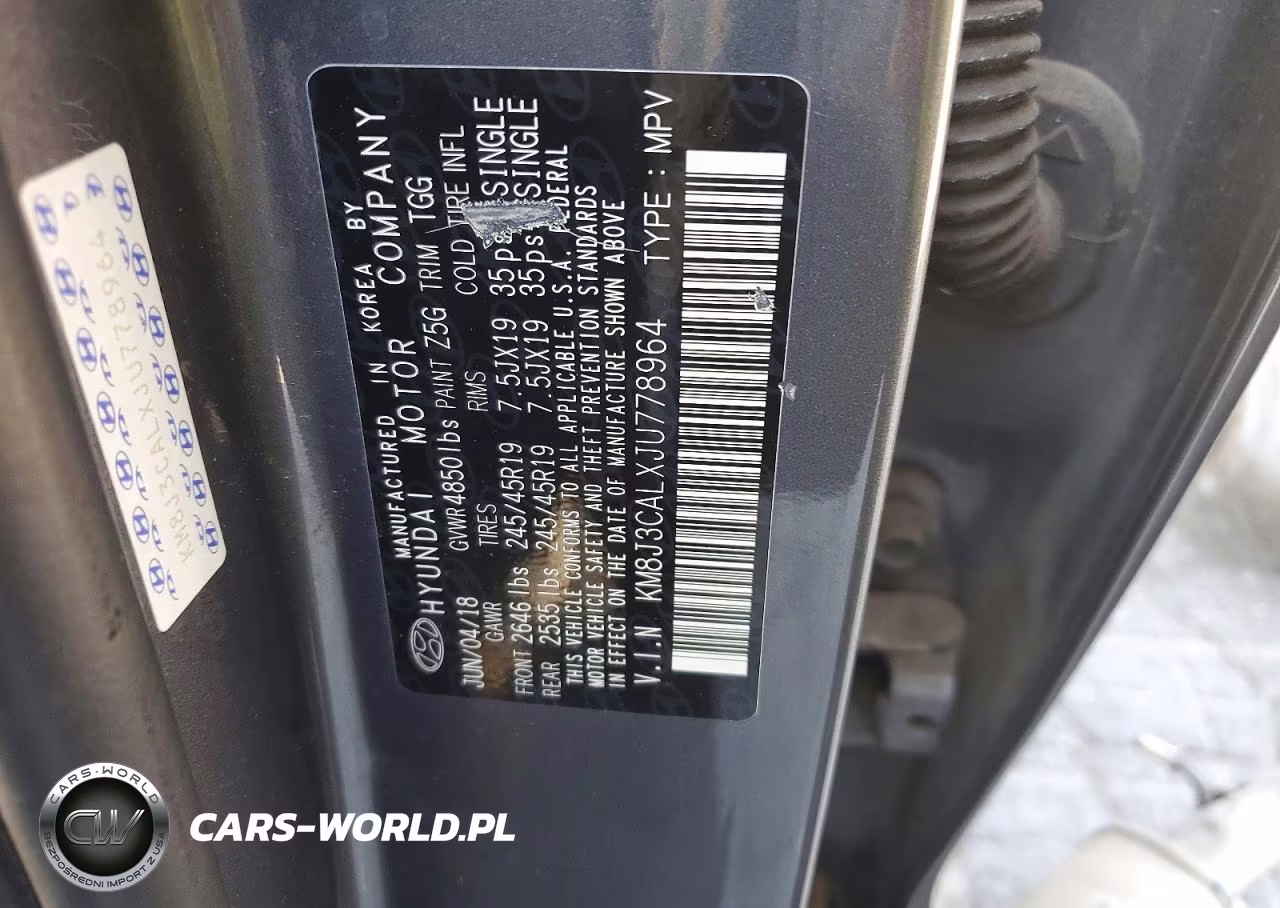 2018 Hyundai Tucson Sport VIN:KM8J3CALXJU778964 - 13