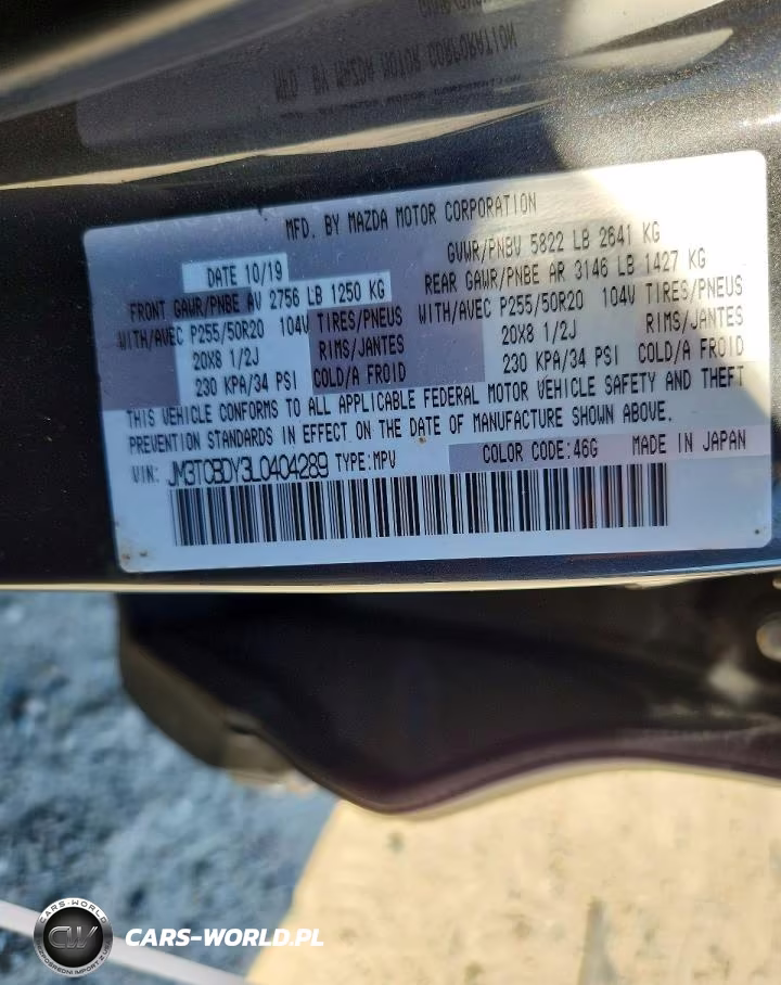 2020 Mazda Cx-9 Grand Touring VIN:JM3TCBDY3L0404289 - 12