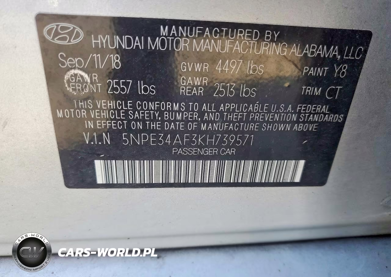 2019 Hyundai Sonata Sport VIN:5NPE34AF3KH739571 - 13