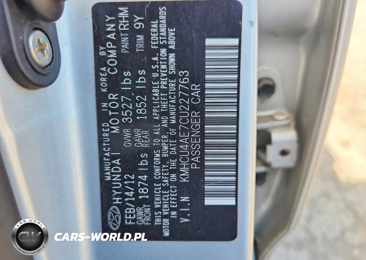 2012 Hyundai Accent Gls VIN:KMHCU4AE7CU227763 - 12