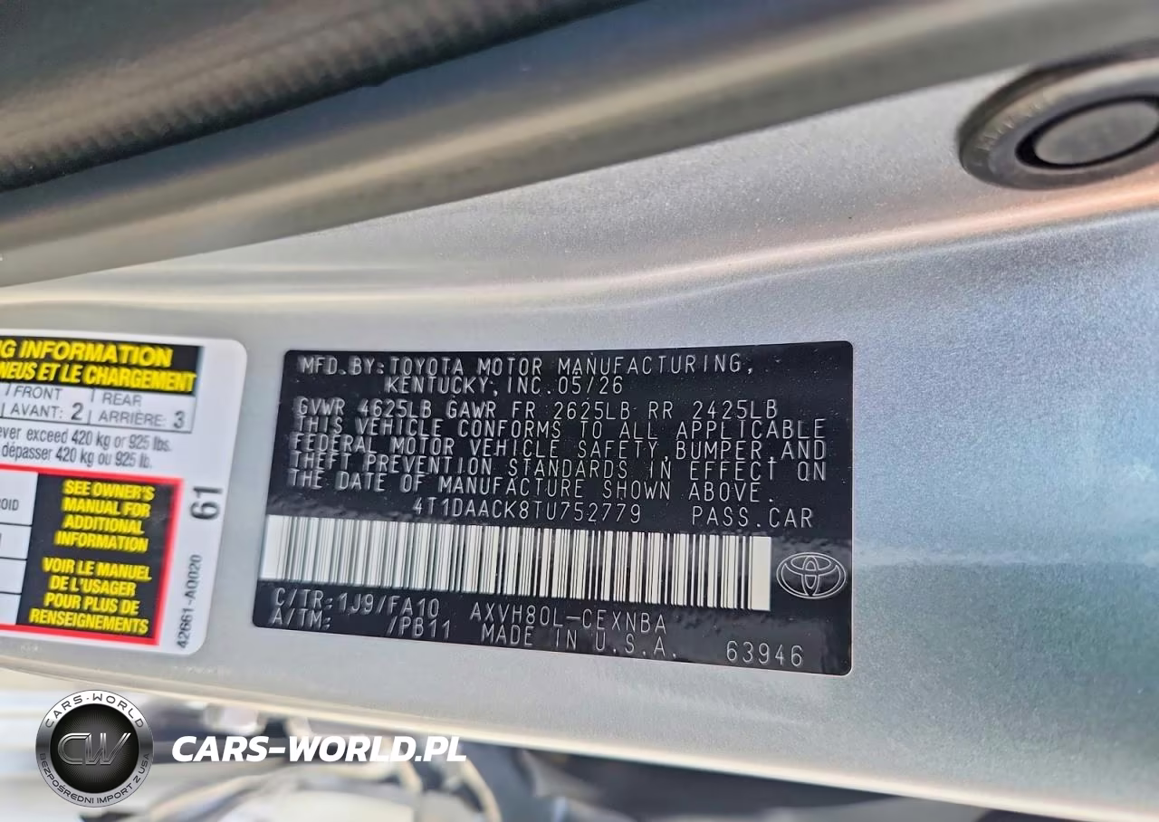 2026 Toyota Camry Le VIN:4T1DAACK8TU752779 - 12