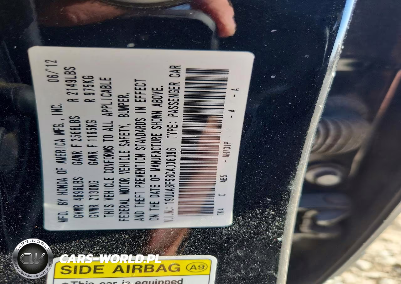 2012 Acura Tl VIN:19UUA8F58CA036096 - 12