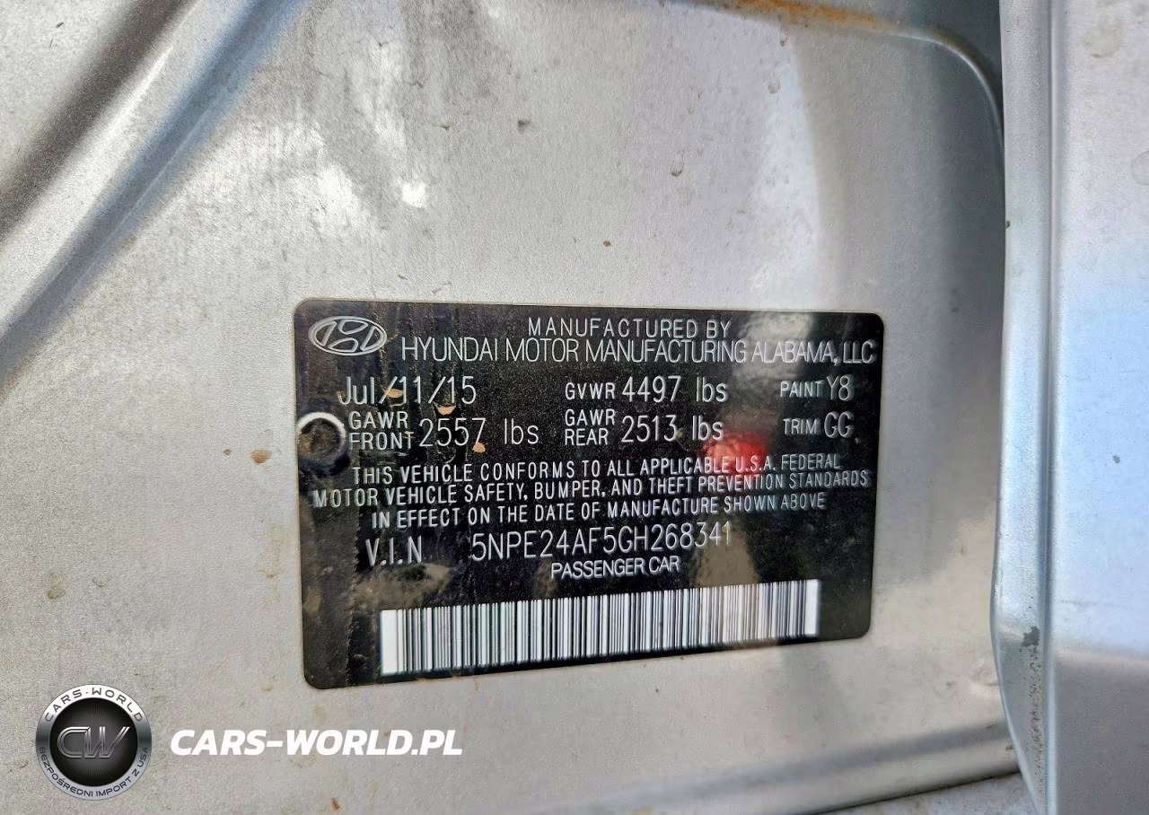 2016 Hyundai Sonata Se VIN:5NPE24AF5GH268341 - 12
