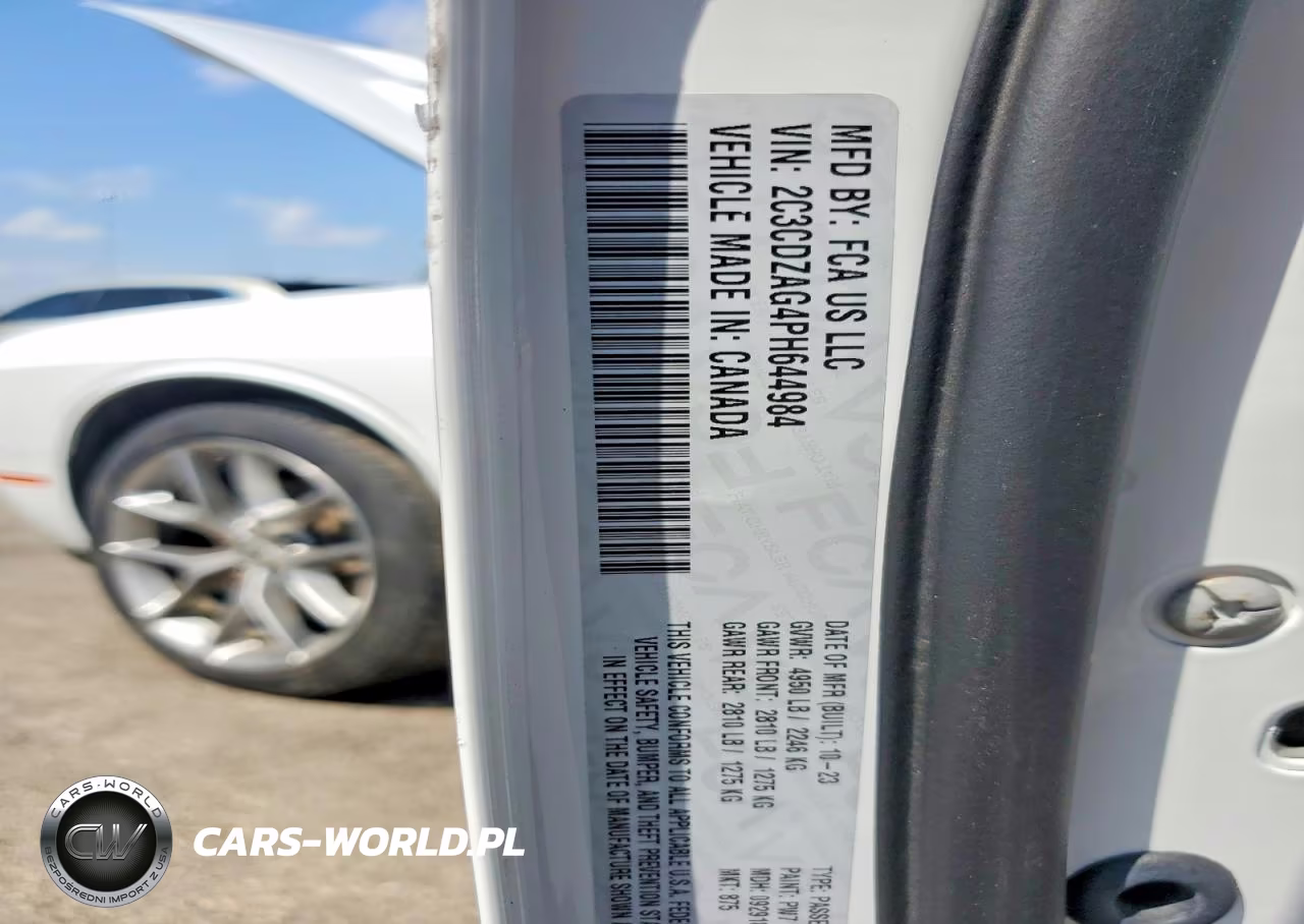 2023 Dodge Challenger Sxt VIN:2C3CDZAG4PH644984 - 12