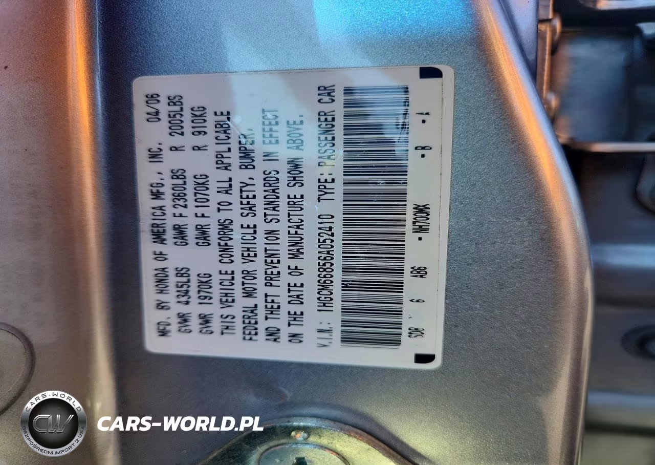2006 Honda Accord Ex VIN:1HGCM66856A052410 - 12