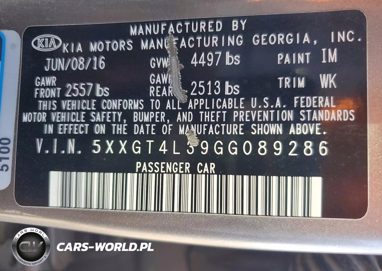2016 Kia Optima Lx VIN:5XXGT4L39GG089286 - 12