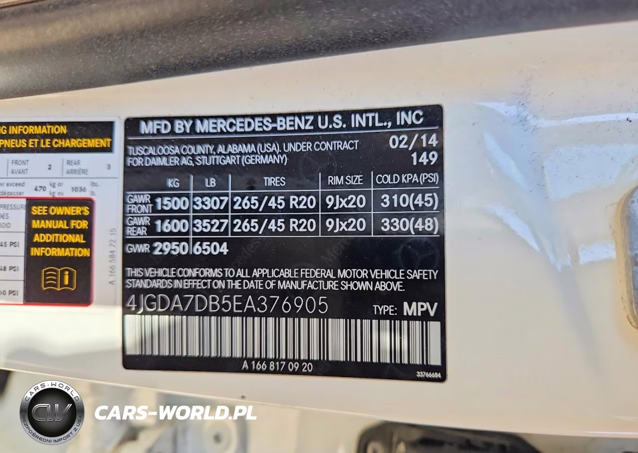 2014 Mercedes-Benz Ml 550 4Matic VIN:4JGDA7DB5EA376905 - 13