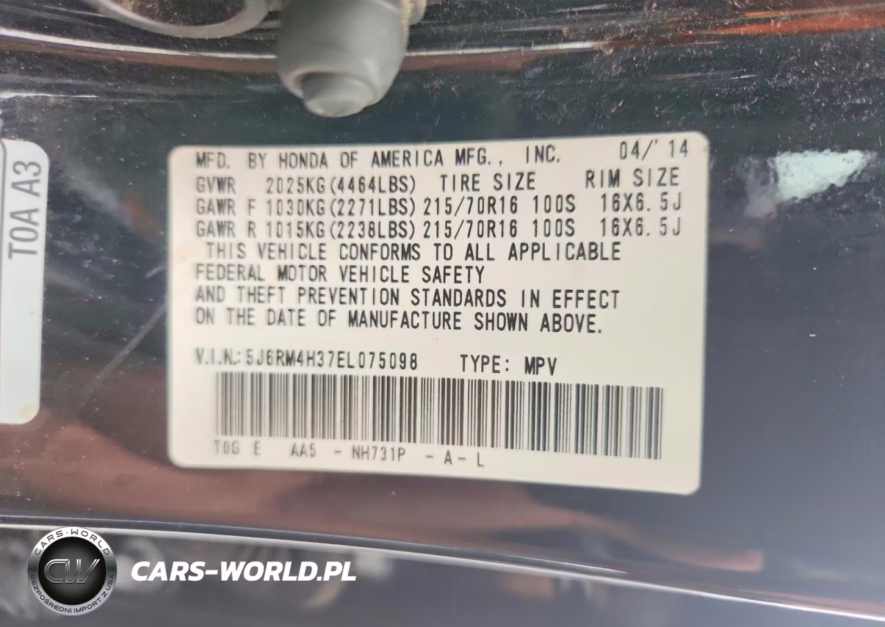 2014 Honda Cr-V Lx VIN:5J6RM4H37EL075098 - 12
