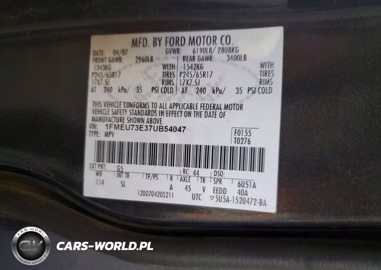 2007 Ford Explorer Xlt VIN:1FMEU73E37UB54047 - 13
